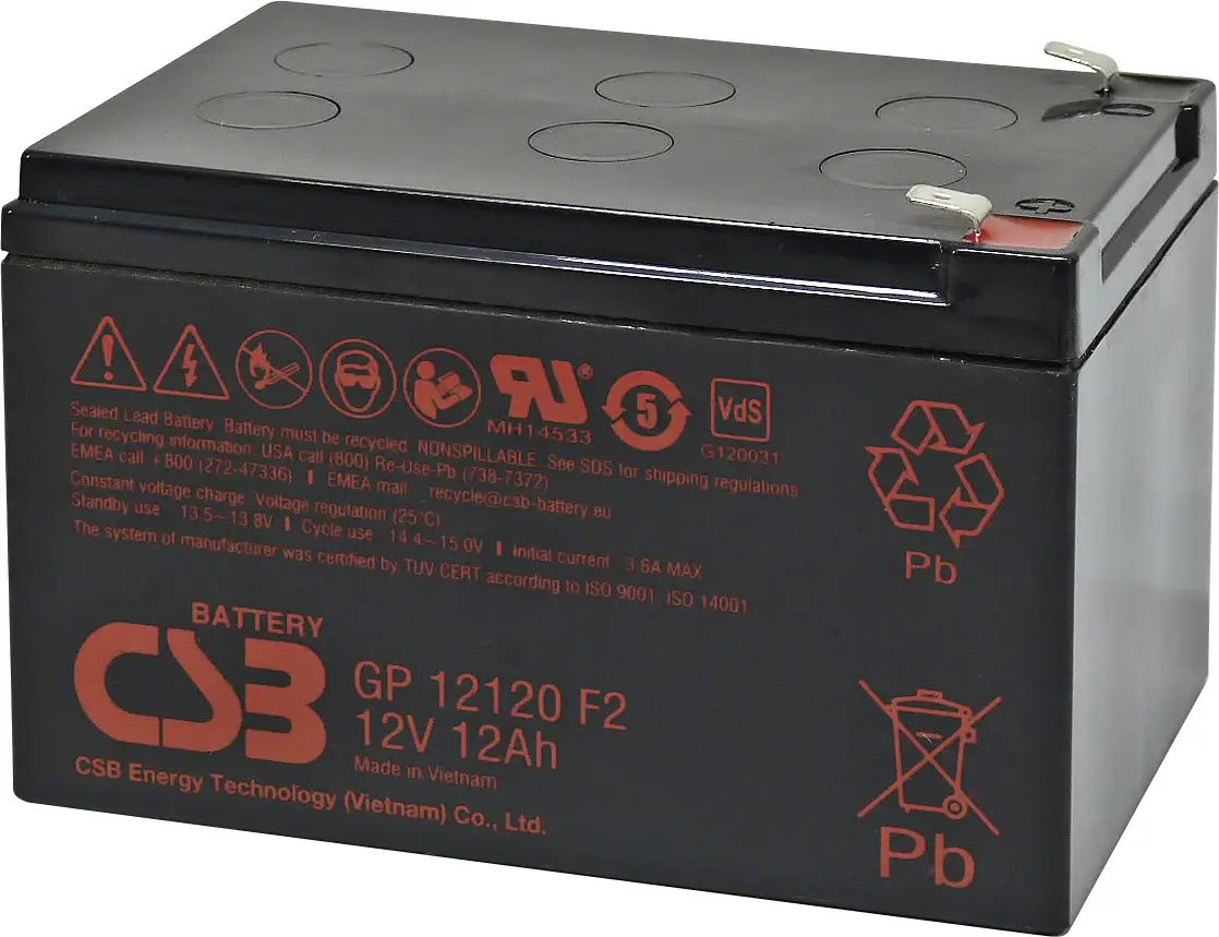 Свинцево-кислотний акумулятор CSB Battery GP 12120 Standby USV GP12120F2, AGM, 12 В, 12 Аг
