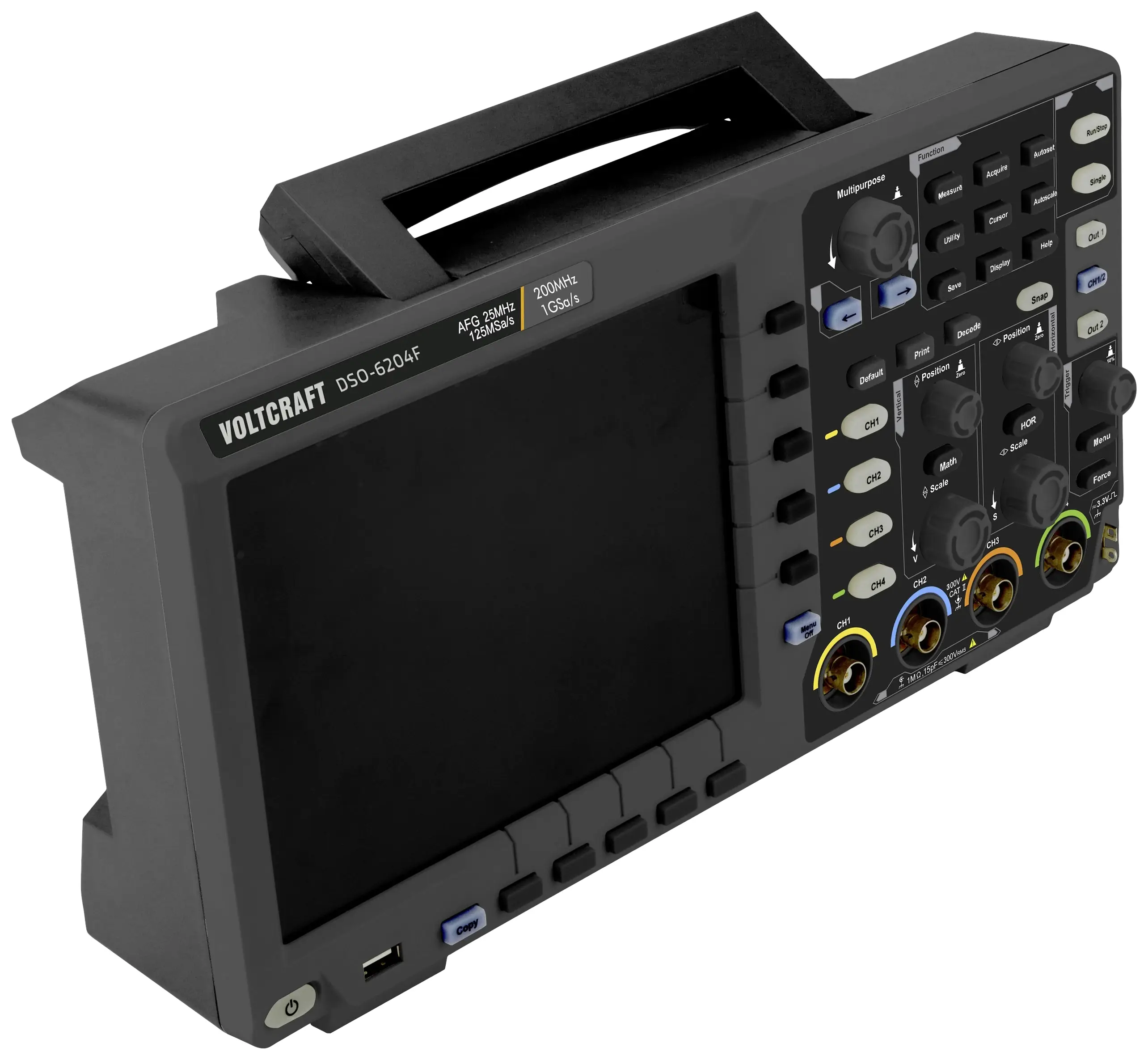 Цифровий осцилограф VOLTCRAFT DSO-6204F 200 МГц 1 Гвиб/с
