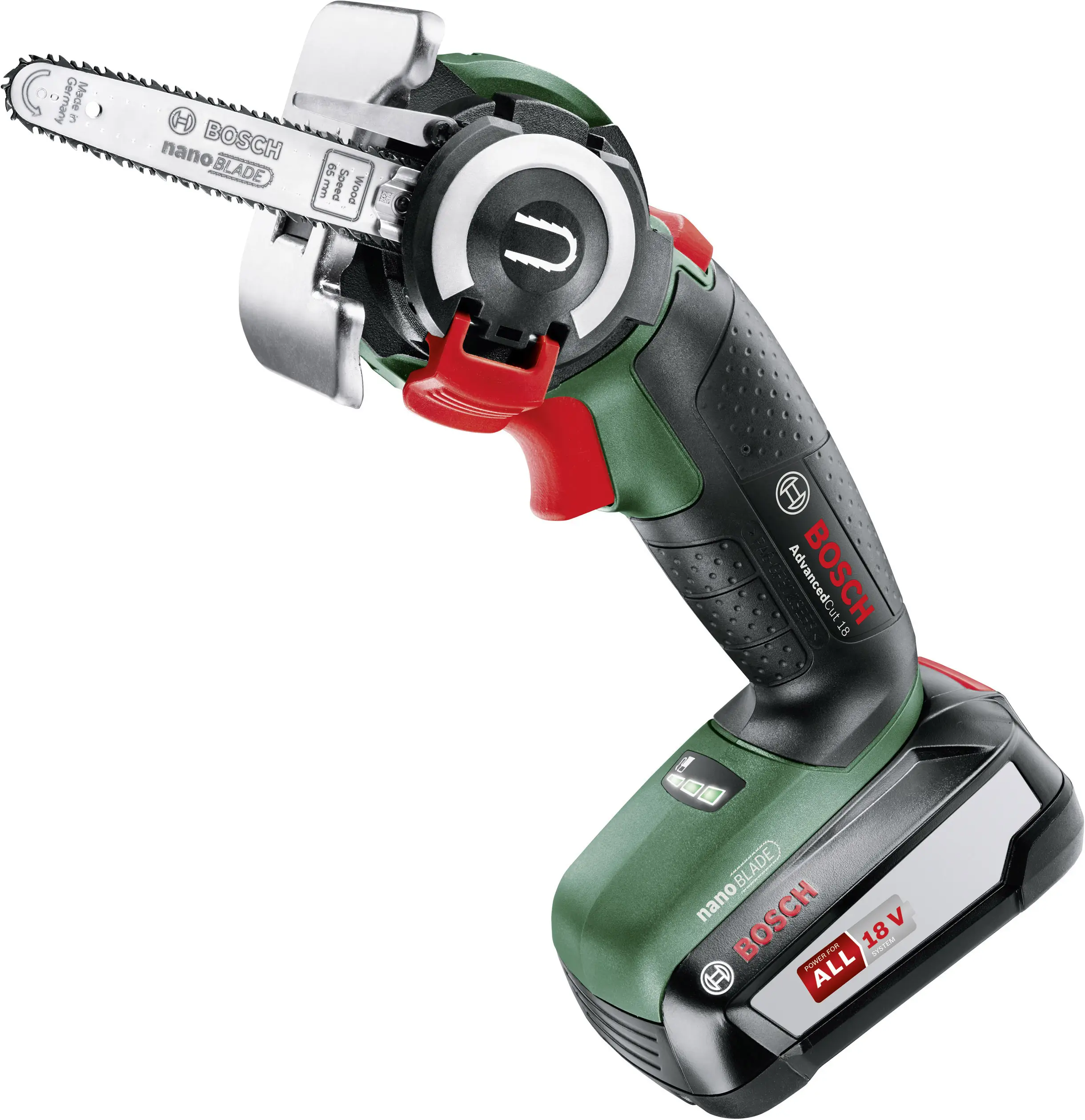 Аккумуляторная многофункциональная пила Bosch Home and Garden AdvancedCut 18 06033D5101 с аккумулятором и кейсом 18 В 2,5 А·ч