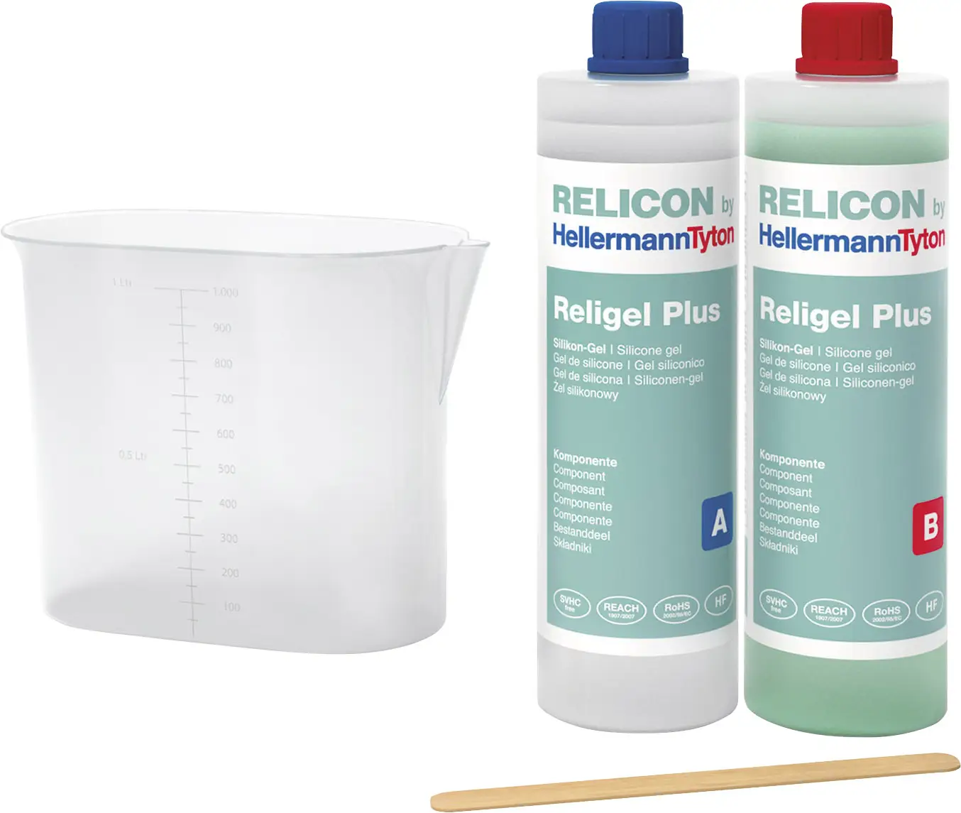 Двокомпонентний гель HellermannTyton Religel Plus 1000 мл-SIG-CL/GN 435-00752, 1 шт.