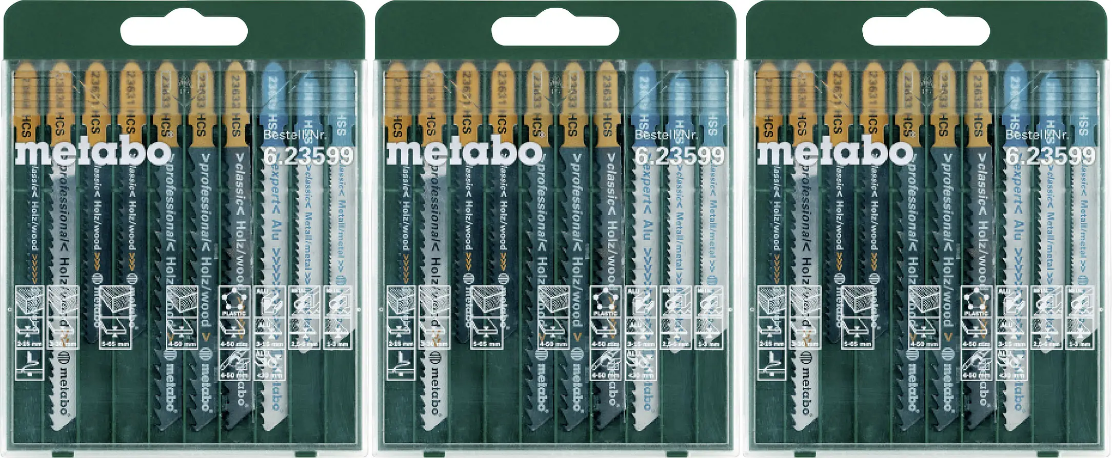 Набір пильних полотен 3 x 10 предм. Metabo 3 комплекти