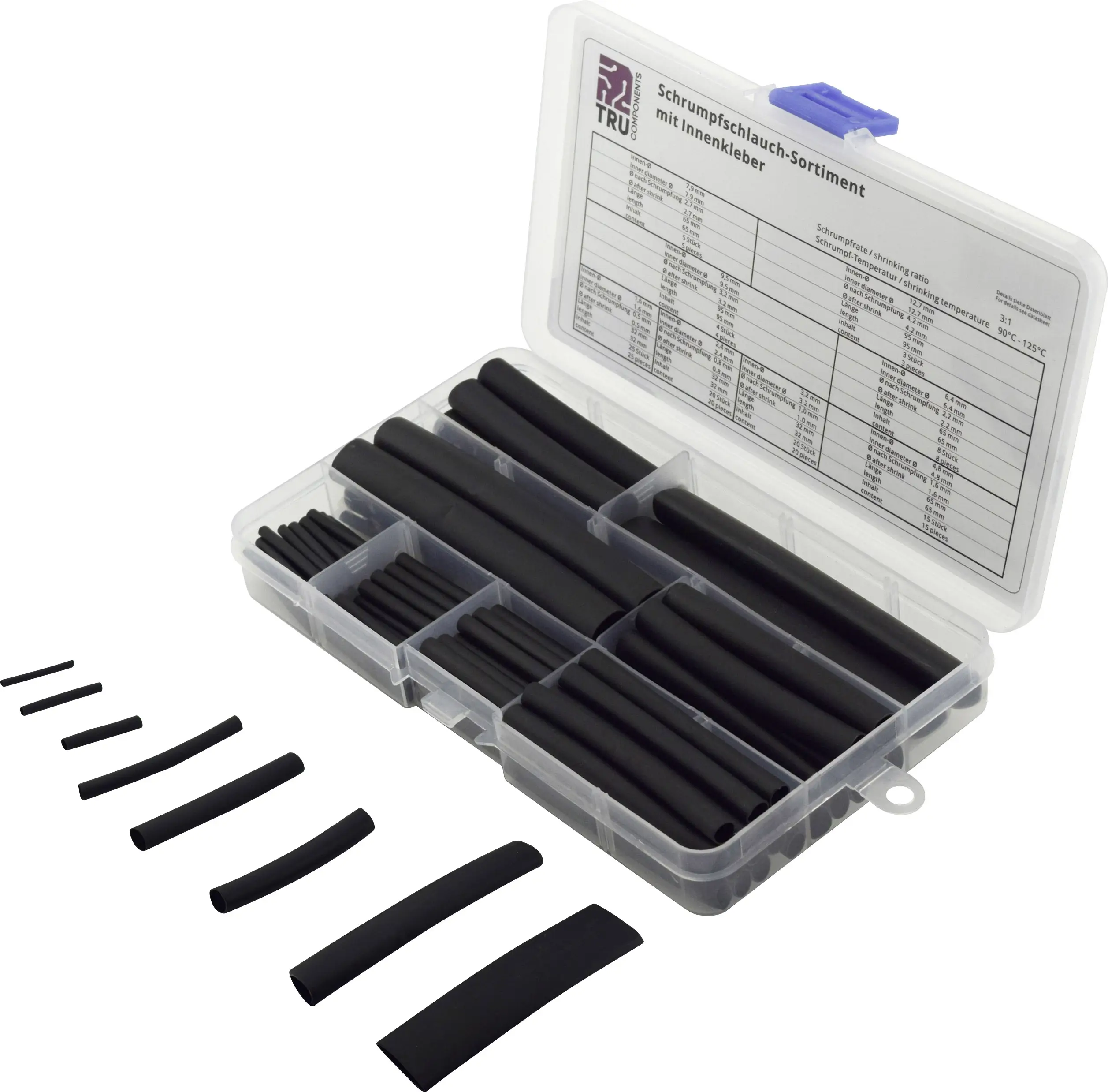 Комплект термоусадочних трубок TRU COMPONENTS TC-6793940 30S013, 3:1, 100 шт.
