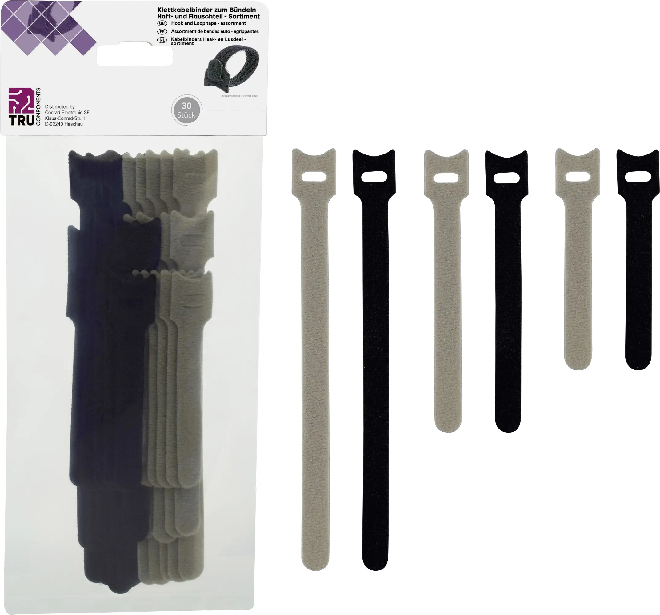 Набір TRU COMPONENTS 30S014 TC-6793944 лямки на липучці, 30 шт.