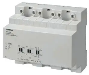 Трансформатор Siemens 7KT1200, 3-фазный. Первичный ток: 60 А, вторичный ток: 5 А. Диаметр отверстия: 13 мм. Крепление винтами: 1 ш