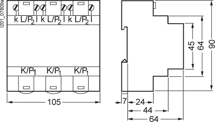 Siemens 7KT1200 7KT1200 3-фазний трансформатор Первинний струм 60 A Вторинний струм 5 A Діаметр отвору: 13 мм Гвинтове кріплення 1