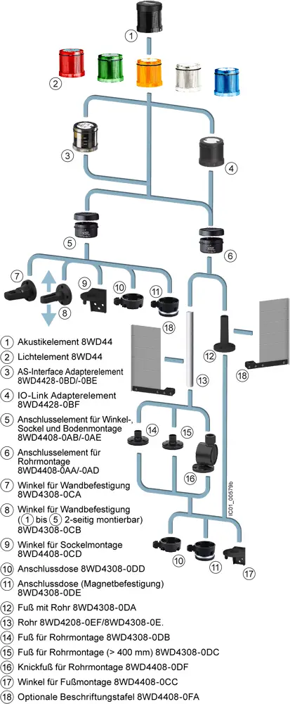 З'єднувальний елемент Siemens 8WD4408-0AA чорного кольору