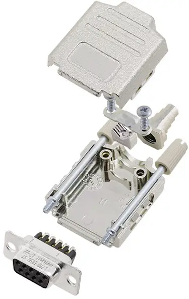 Комплект гнездовых разъемов Amphenol L17DPPK09-M+L77DE09SST D-Sub, количество рядов: 2, контактов: 9, угол поворота 180°, 1 шт.