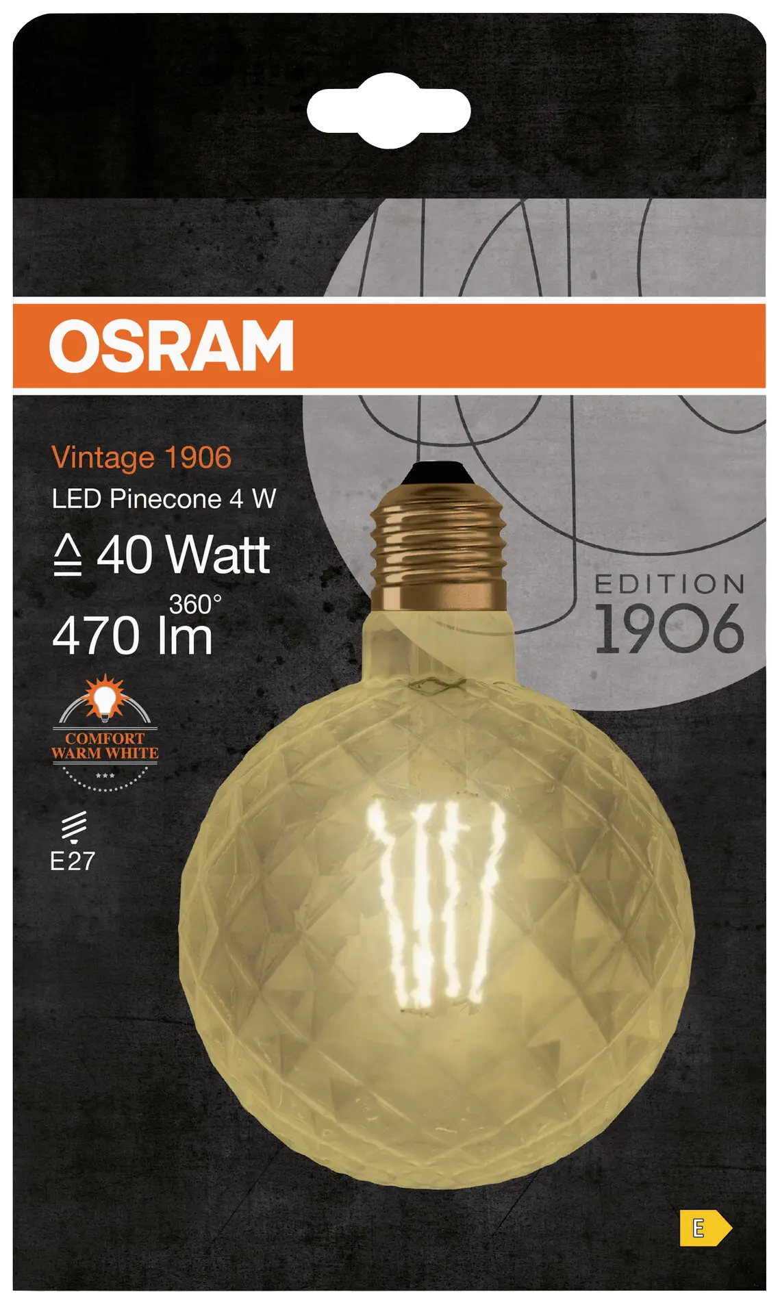 Светодиодная лампа OSRAM HOMELIGHTING 4058075092037 E-27 4 Вт = 40 Вт теплый белый 1 шт.