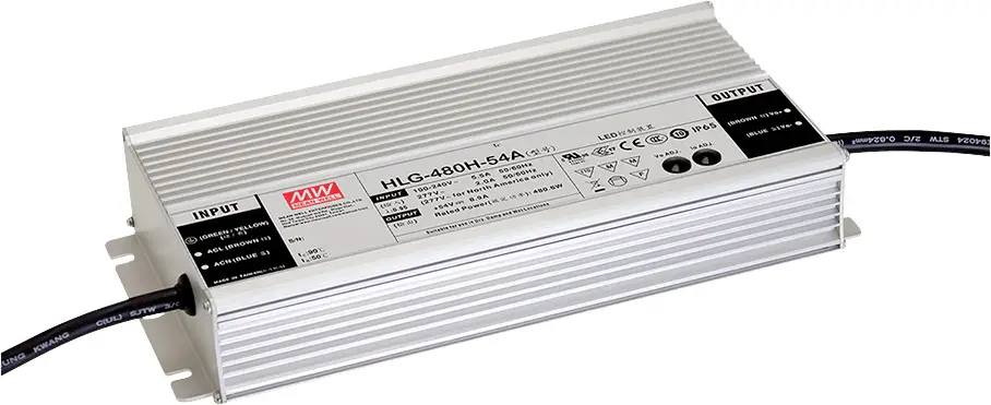 Светодиодный драйвер MEAN WELL HLG-480H-48A постоянного напряжения, постоянного тока 480 Вт 10 А 48 В/DC для наружного применения,