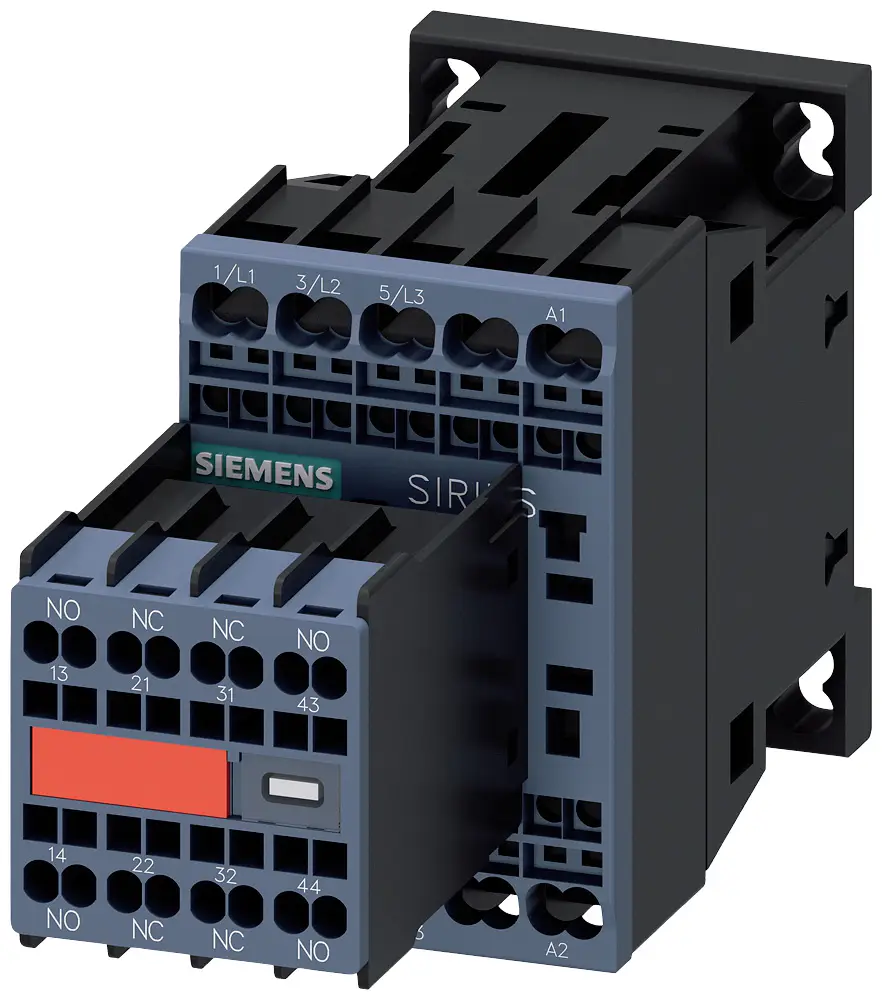 Контактор Siemens 3RT2015-2BB44-3MA0, 3 НО, 3 кВт, допоміжний контакт 690 В/змінного струму. Підходить для реле марки: Siemens, 1