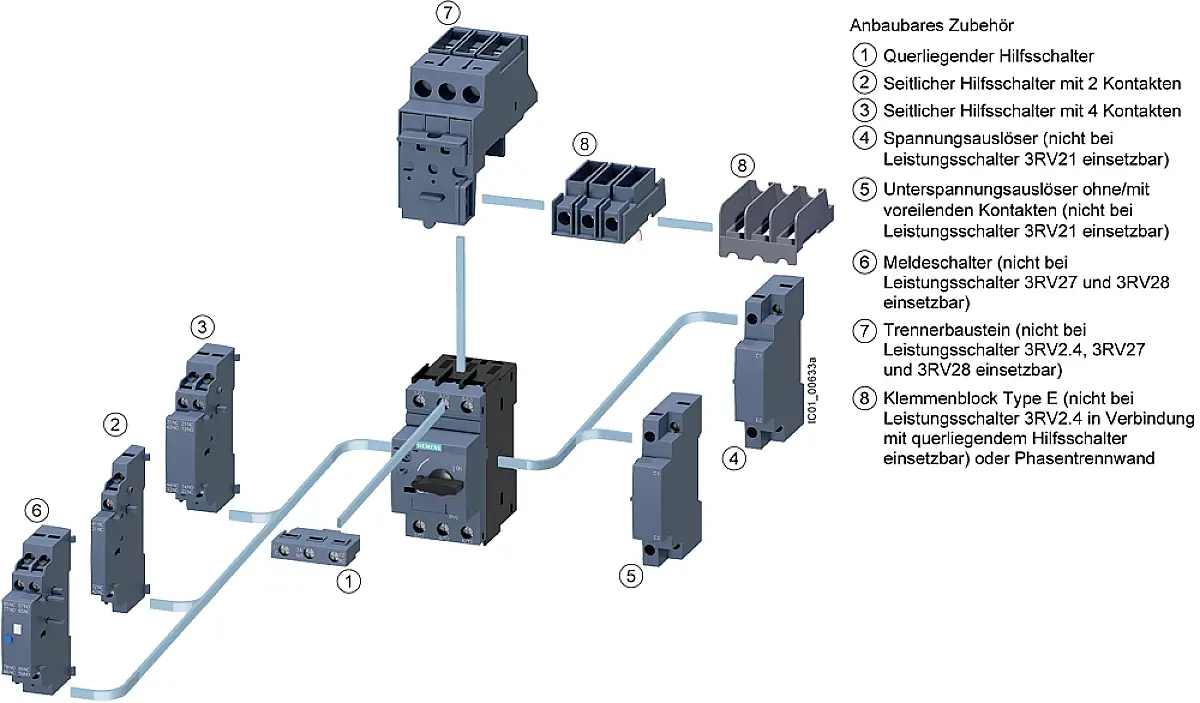 Блок управления Siemens 3RV2902-1AV0 (Ш x В x Г) 18,5 x 90 x 68 мм, 1 шт.