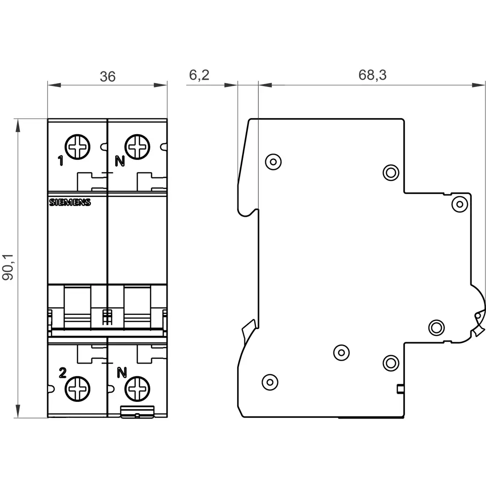 Siemens 5SL65166 5SL6516-6 Автоматический выключатель 16 А 230 В