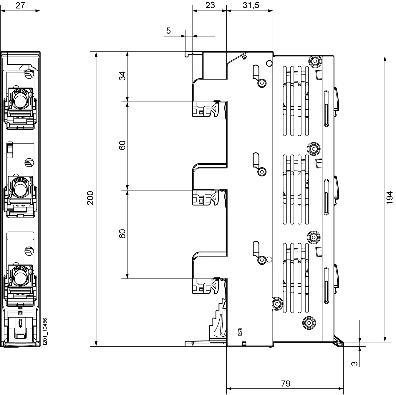 Siemens 5SG72341 Разъединитель, предохранитель, размер = D02 63 А 400 В 1 шт.