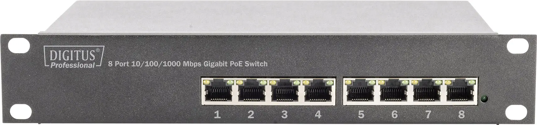 Мережевий комутатор Digitus DN-95317 DN-95317 8 10 / 100 / 1000 Мбіт/с з функцією PoE