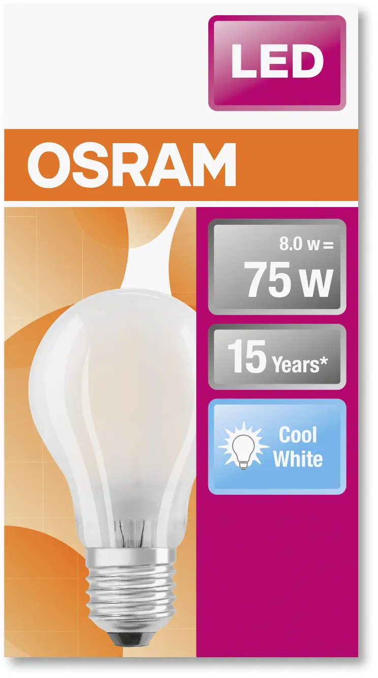 Світлодіодна лампа OSRAM HOMELIGHTING 4058075115934 E-27 7,5 Вт = 75 Вт біла 1 шт.