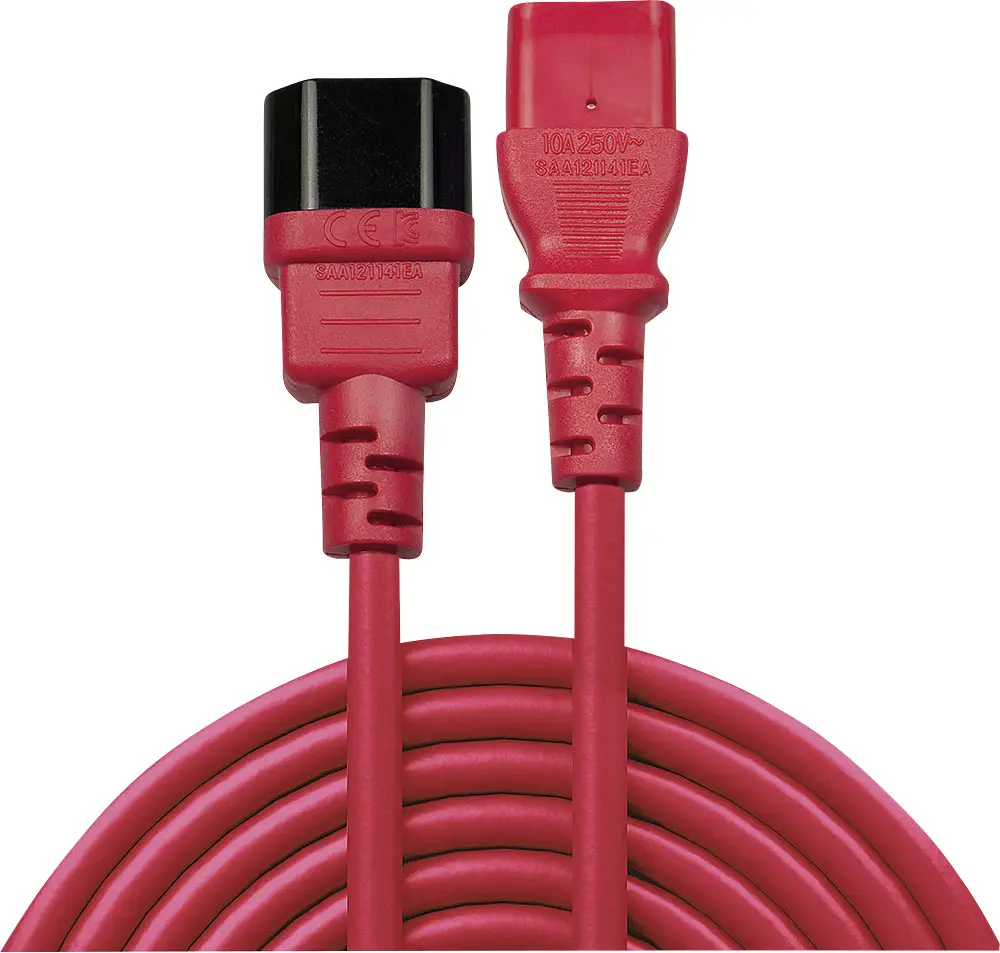Подовжувач IEC LINDY LINDY 2м IEC Verlaengerung, rot 30478, 2,00 м, 1 шт.