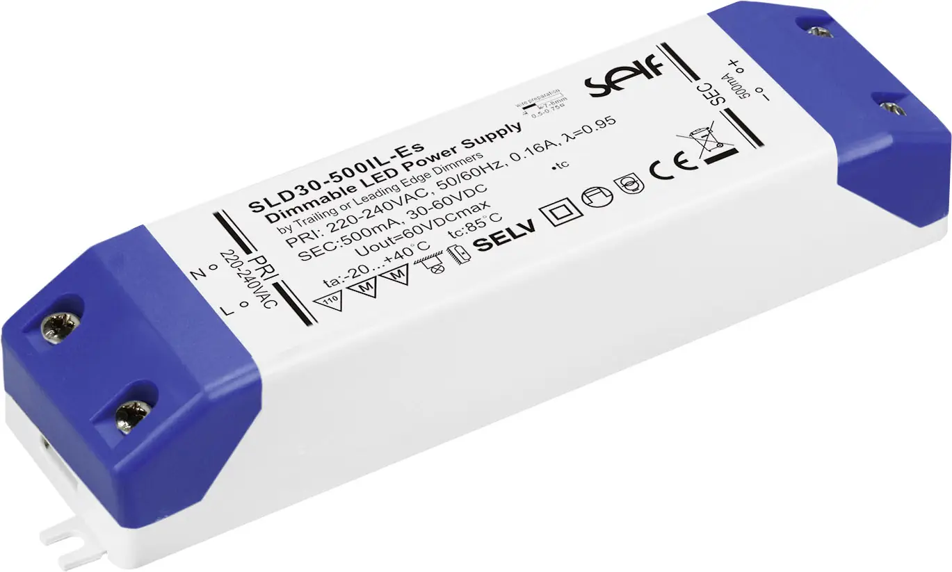 Светодиодный драйвер Self Electronics SLD40-1050IL-ES, постоянный ток 39,9 Вт, 1050 мА, диммер 22–38 В постоянного тока, установка