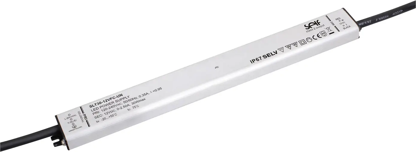 Self Electronics SLT30-12VFC-UN Светодиодный драйвер Постоянное напряжение 30 Вт 0–2,5 А 12 В/пост. ток Установка во взрывоопасных