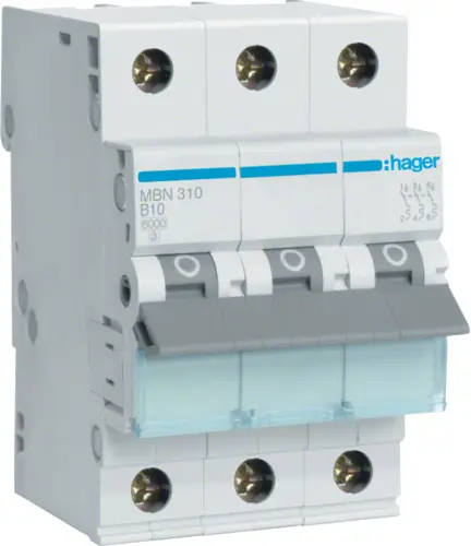 Hager MBN310 MBN310 3-фазный автоматический выключатель 10 А 230 В, 400 В