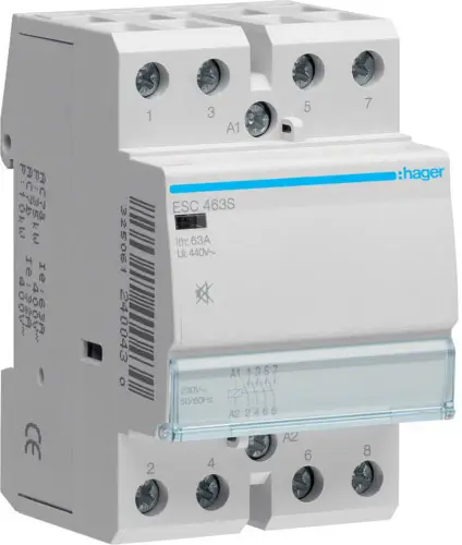 Hager ESC463S Монтажний контактор ESC463S, 400 В, 1 шт.