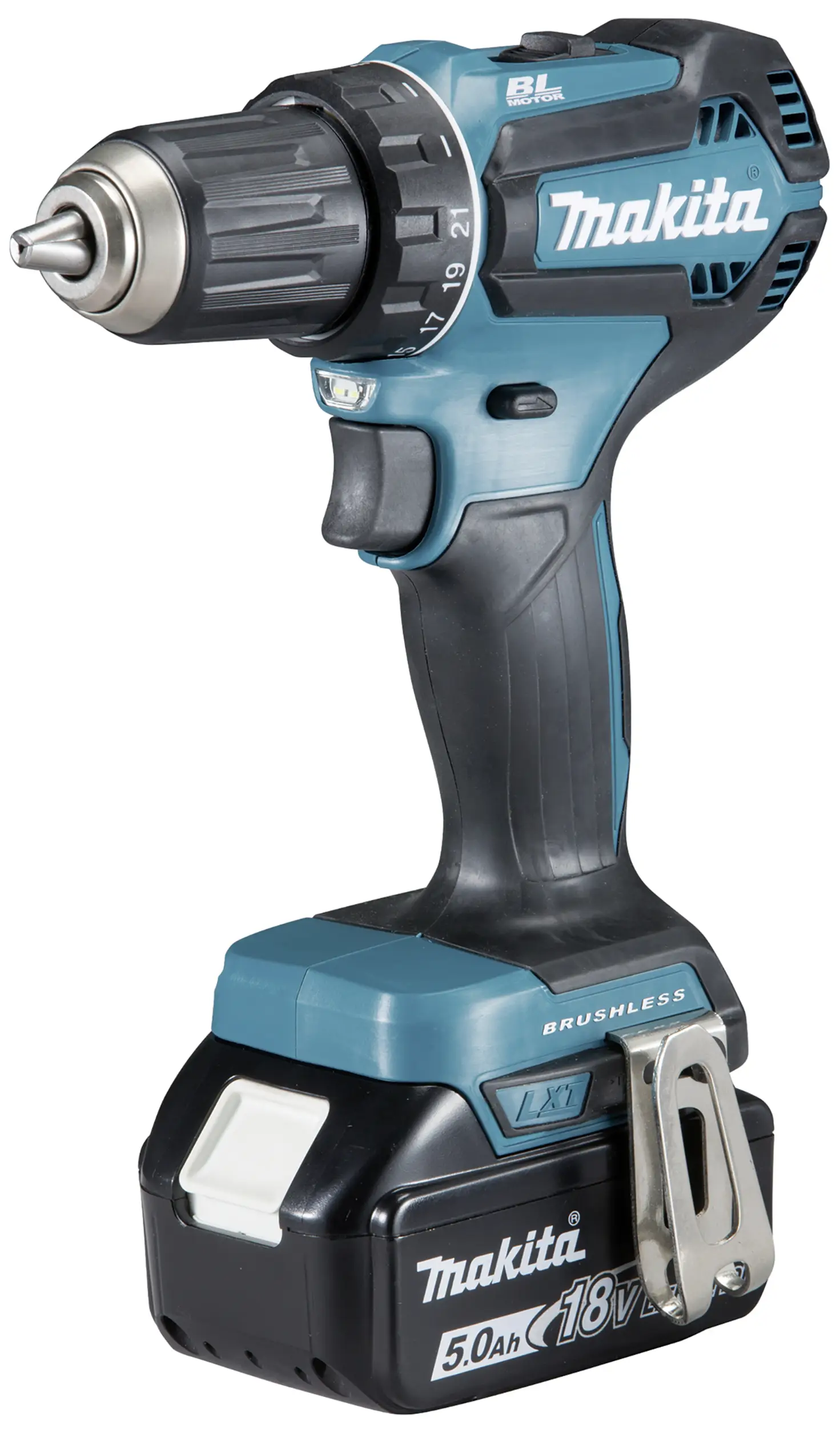 Аккумуляторная дрель-шуруповерт Makita DDF485RTJ DDF485RTJ 18 В 5,0 А·ч в комплекте: 2 аккумулятора, зарядное устройство, кейс.