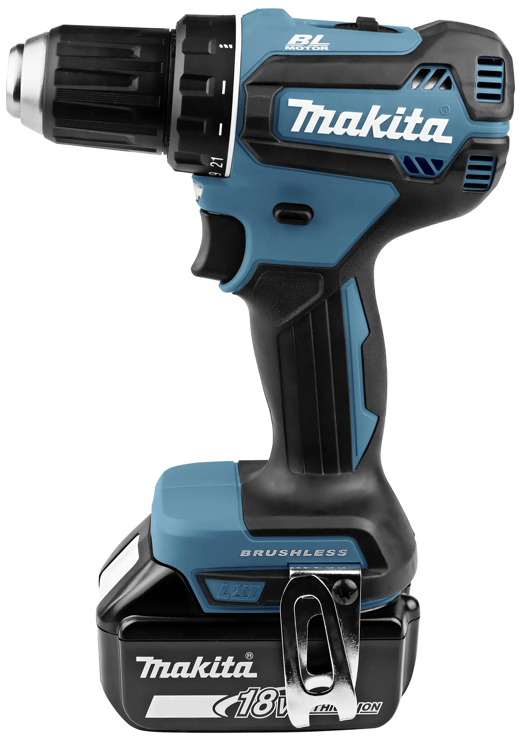Аккумуляторная дрель-шуруповерт Makita DDF485RTJ DDF485RTJ 18 В 5,0 А·ч в комплекте: 2 аккумулятора, зарядное устройство, кейс.