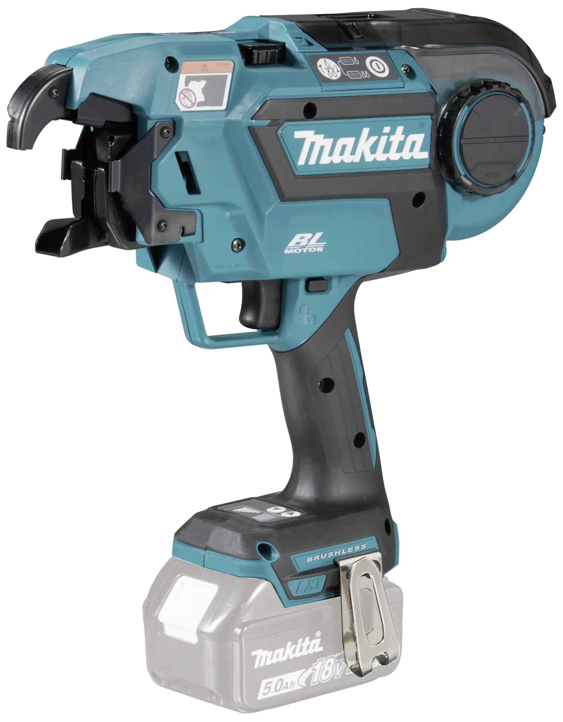 Аккумуляторный инструмент для обвязки арматуры Makita DTR180ZJ, 18 В, литий-ионный, без аккумулятора и зарядного устройства.