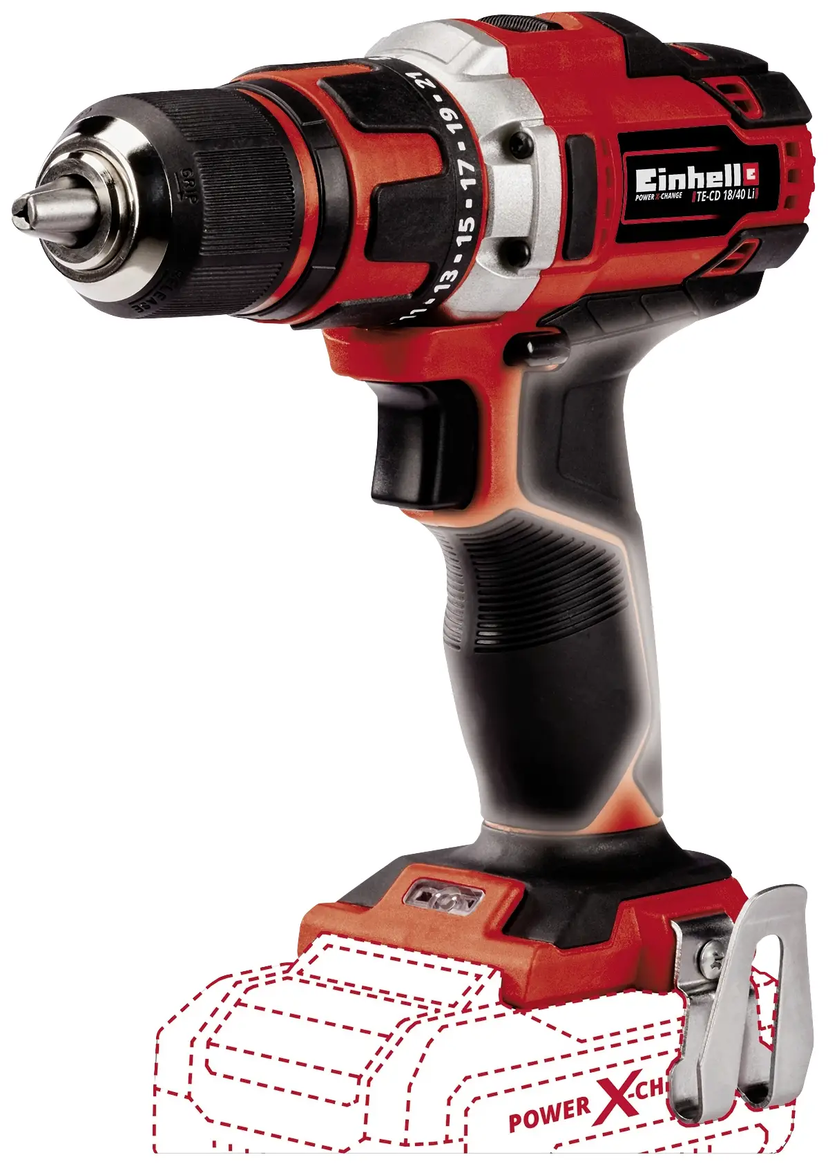 Аккумуляторная дрель-шуруповерт Einhell Power X-Change TE-CD 18/40 Li-Solo 4513925 18 В без зарядного устройства, без аккумулятора