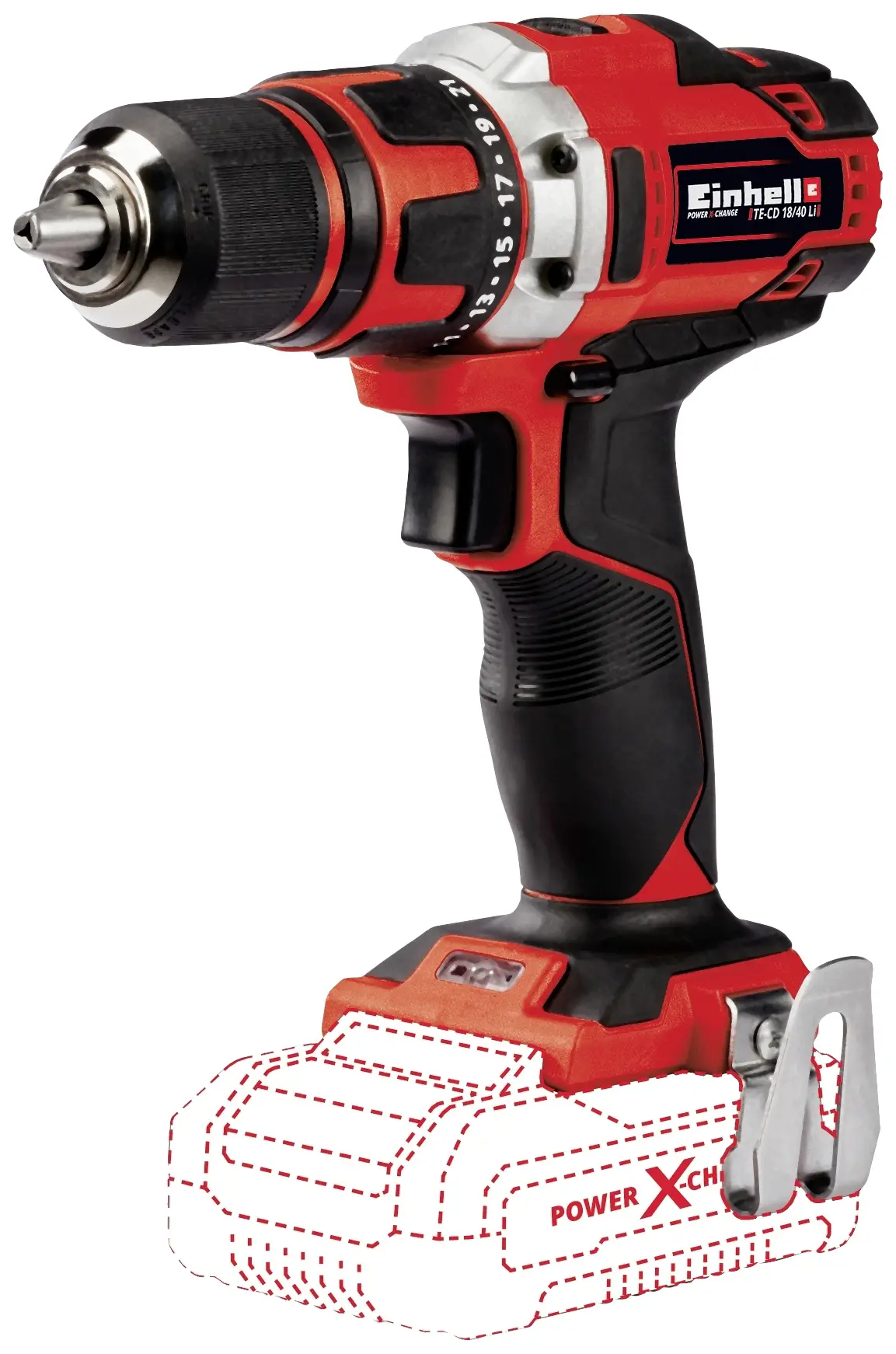 Акумуляторний дриль-шуруповерт Einhell Power X-Change TE-CD 18/40 Li-Solo 4513925 18 В без зарядного пристрою, без акумулятора