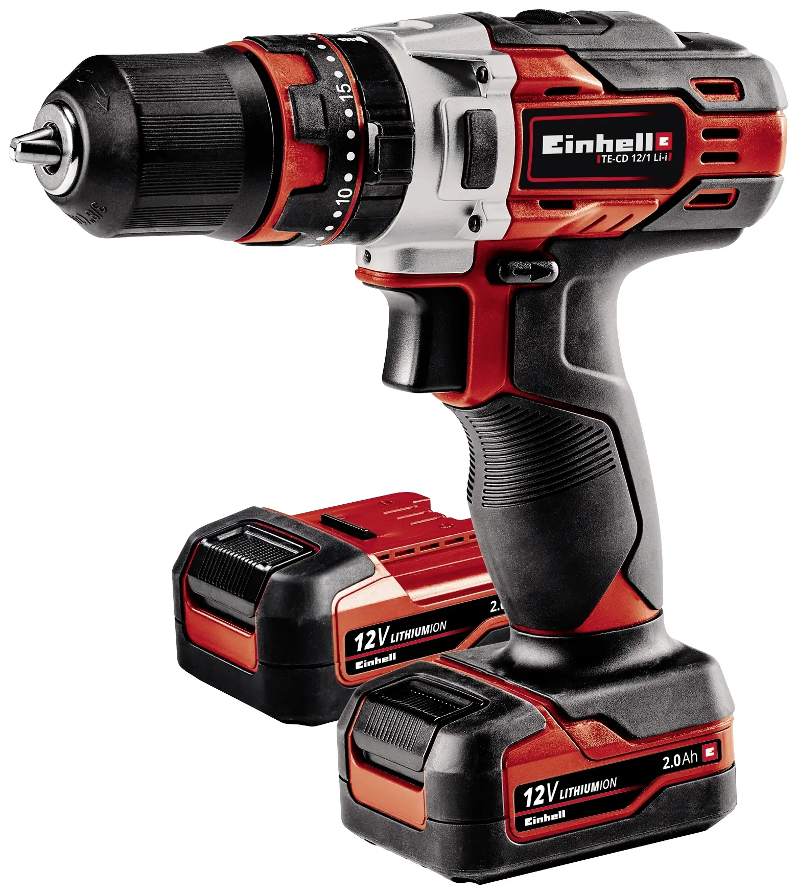 Аккумуляторная ударная отвертка Einhell TE-CD 12/1 Li-i (2x2,0 А·ч) с двумя скоростями, в комплекте 2 аккумулятора