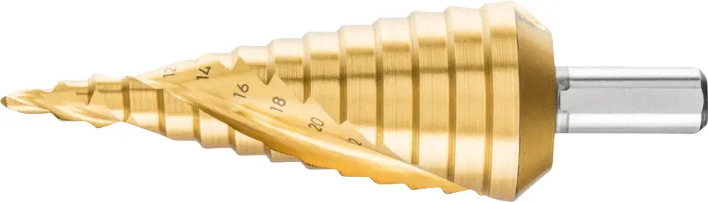 Ступенчатое конусное сверло PFERD TOOLS 25201043 из быстрорежущей стали. Общая длина 100 мм. 1 шт.