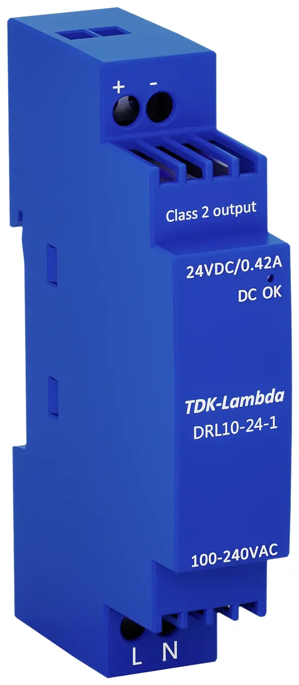 Блок питания TDK-Lambda DRL10-24-1 для DIN-рейки, 24 В, 0,42 А, 10 Вт. Описание: 1 шт.
