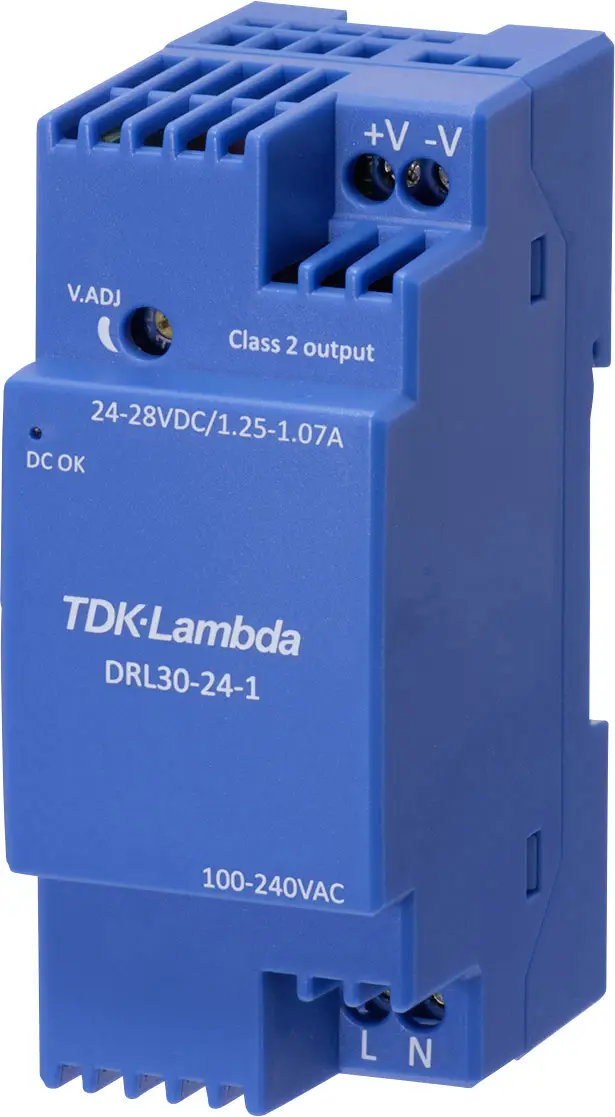 Блок питания TDK-Lambda DRL30-12-1 для DIN-рейки, 12 В, 2,1 А, 25,2 Вт. Описание: 1 шт.