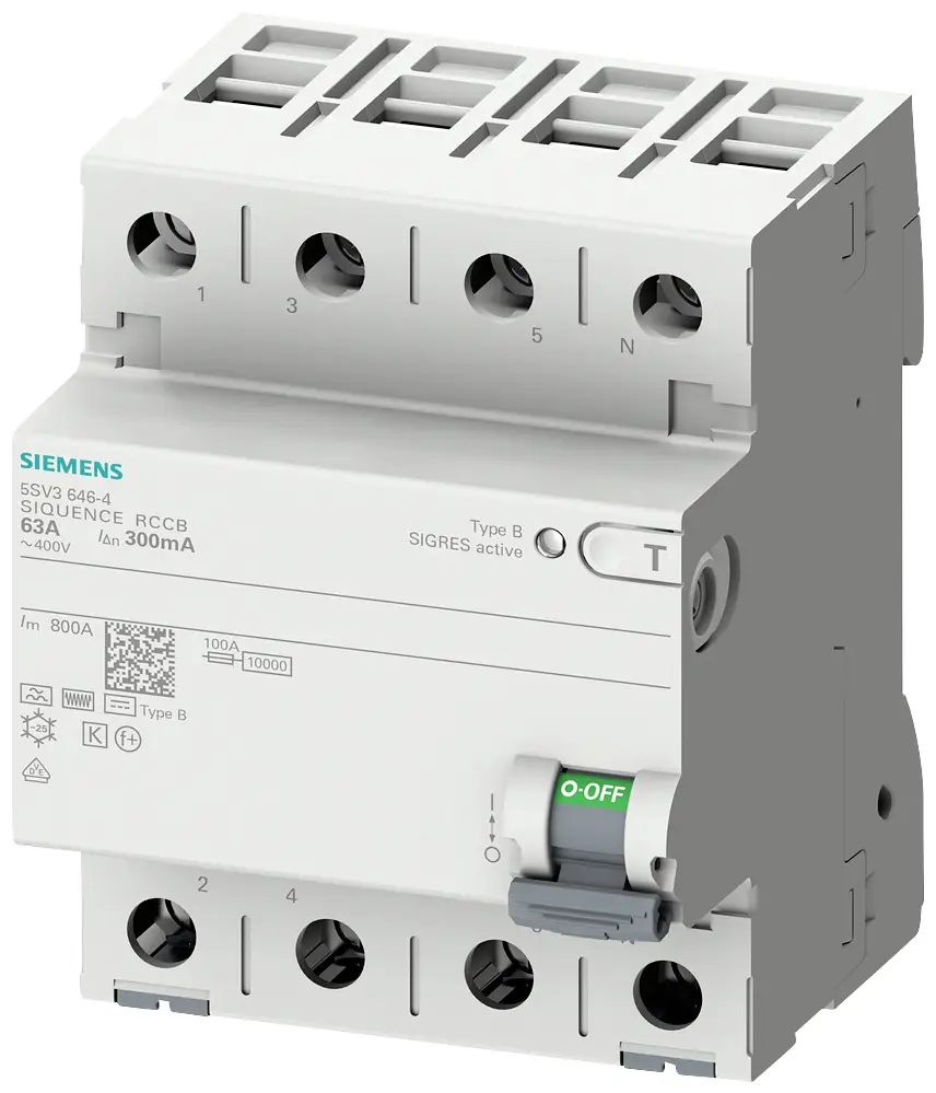 Автоматичний вимикач захисного відключення Siemens 5SV33444, 4 контакти, 40 А, 0,03 А, 400 В