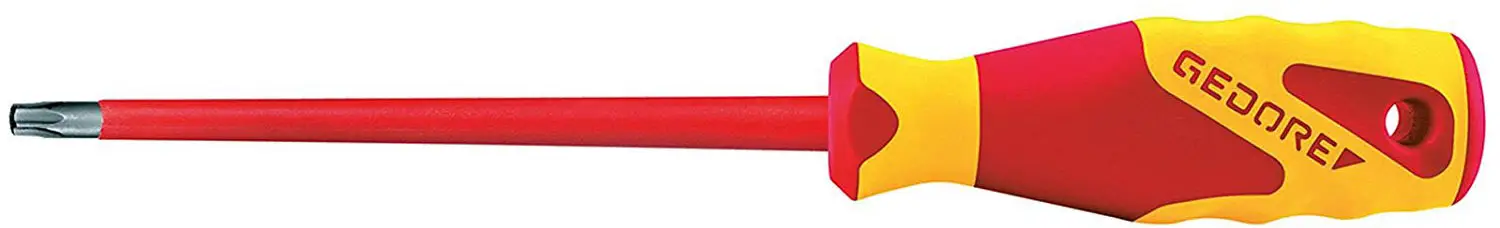 Отвертка Gedore VDE 2163 TX T6 VDE с шестигранным шлицем. Размер отвертки: T 6. Длина наконечника: 60 мм. 1 шт.