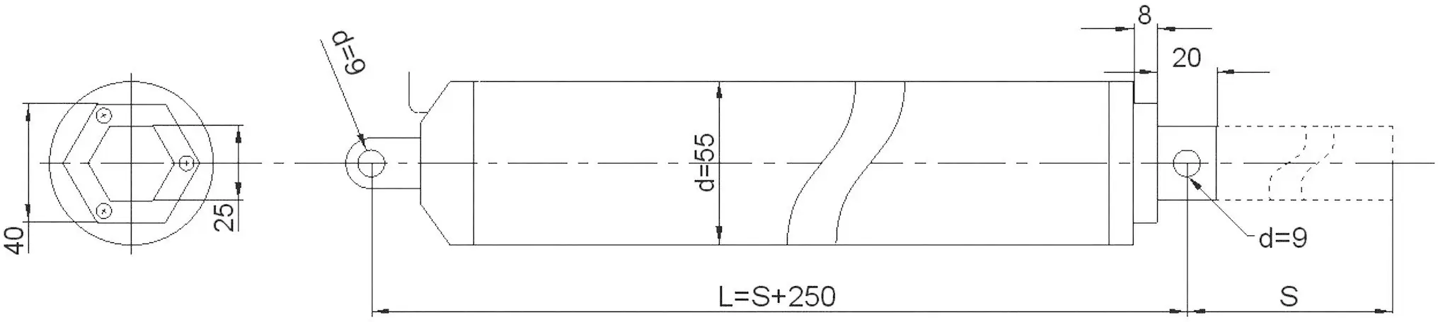 Електричний привід Drive System Europe від MSW DSAK4-24-200-500-IP54 10070188 Довжина ходу 500 мм Зусилля натискання 200 Н 24 В/DC