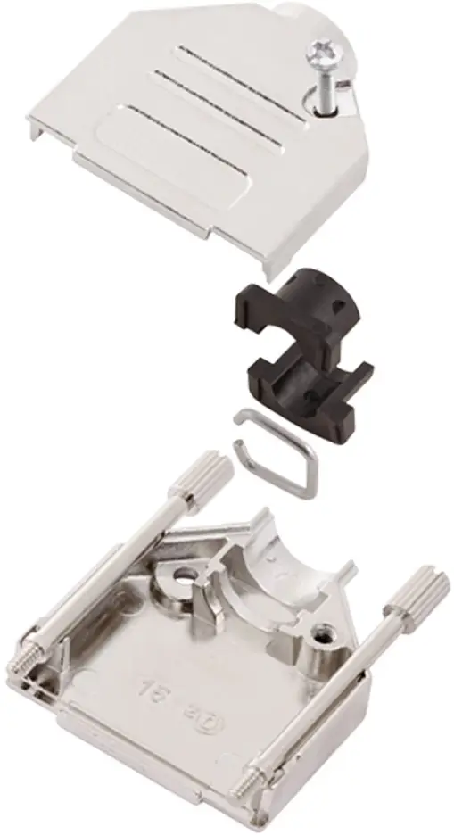 Корпус разъема D-SUB encitech DTCK25-K 6560-0805-03. Количество контактов: 25. Литой цинк, угол зазора 180°. Металл. 1 шт.