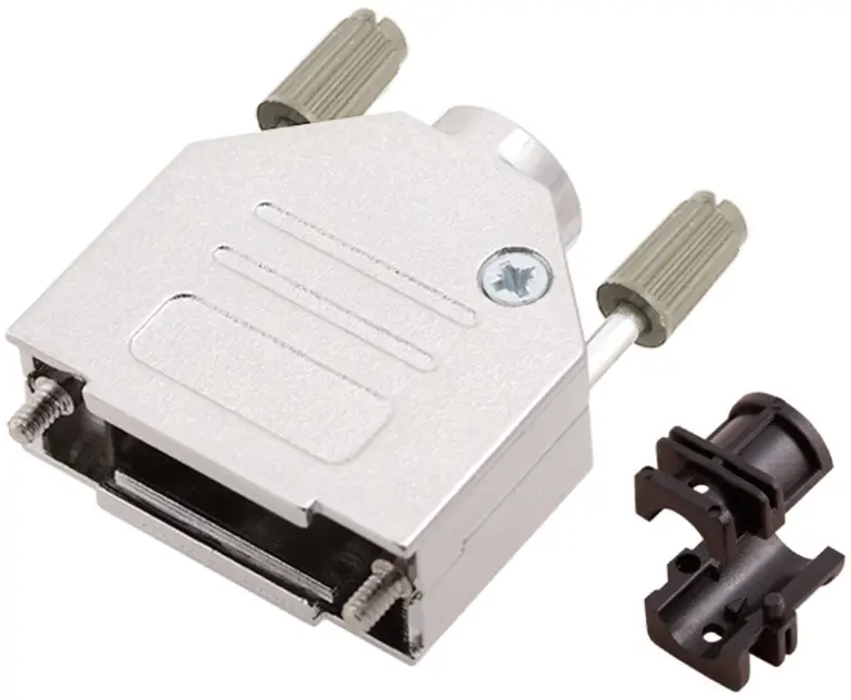 Корпус разъема D-SUB encitech DTZK15-PCLG-K 6560-6105-02. Количество контактов: 15. Литой цинк, угол поворота 180°. Металл. 1 шт.
