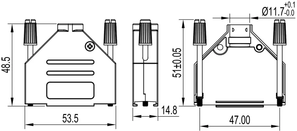 Корпус роз'єму D-SUB encitech DTZK25-PCLG-K 6560-6105-03 Кількість контактів: 25 цинковий, литий під тиском, метал 180° 1 шт.