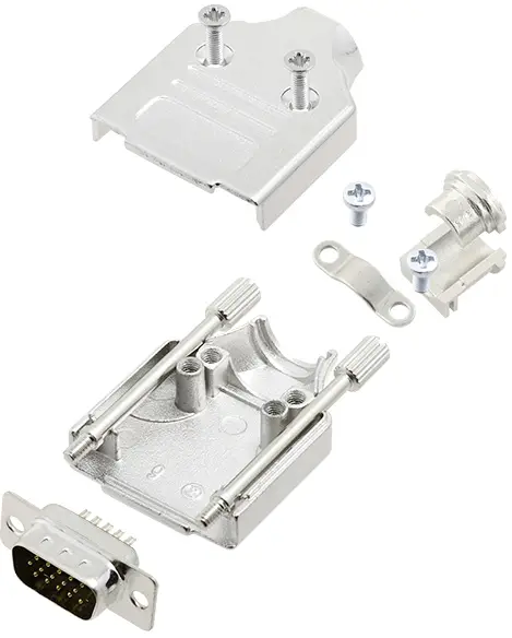Комплект штыревых разъемов D-Sub TCUHDM09HDP15K от TRU COMPONENTS 7709220, количество рядов: 3, контактов: 15, угол поворота: 180°