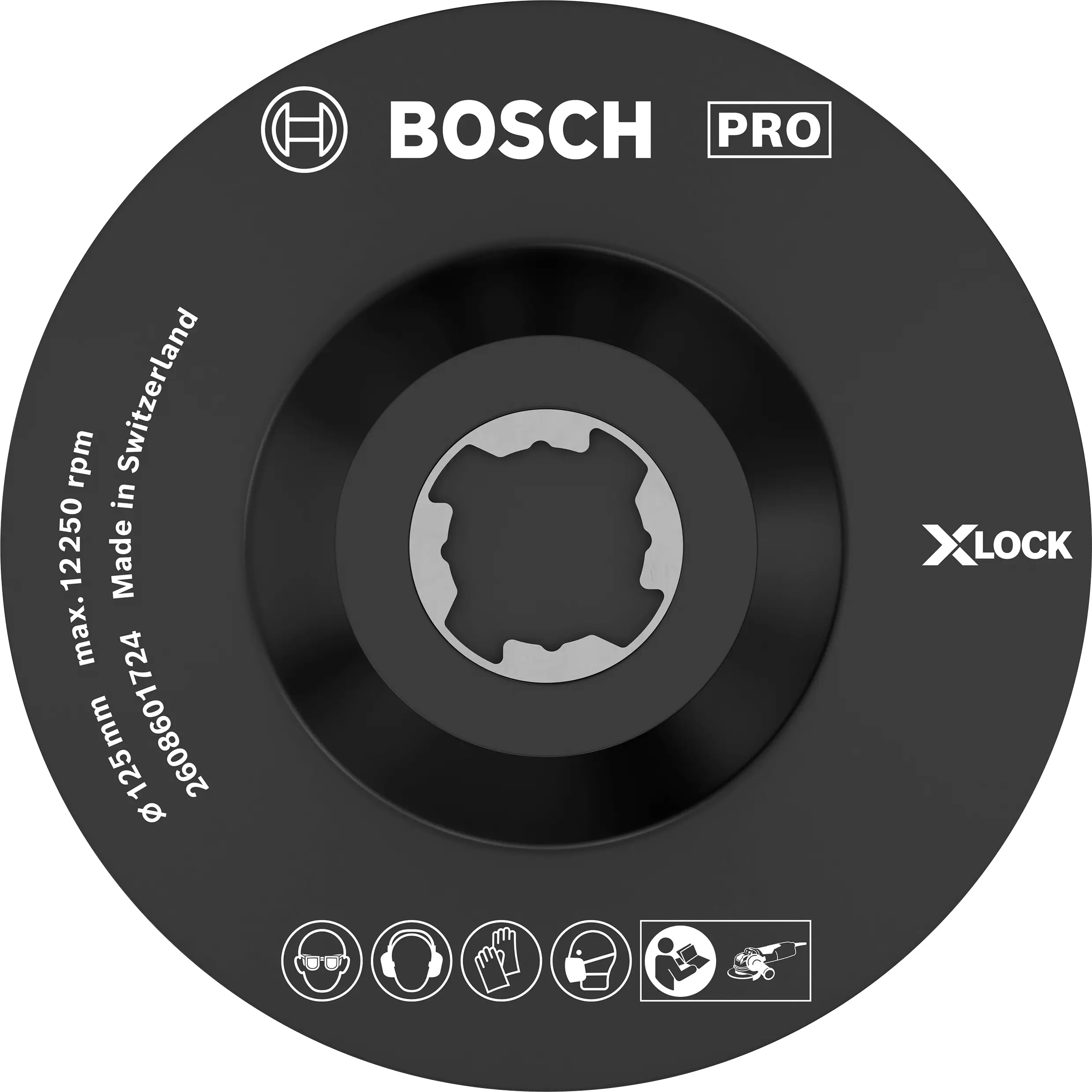 Опорный диск X-LOCK SCM с центральным штифтом, 125 мм, Bosch Accessories 2608601724