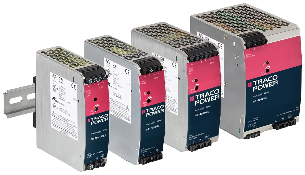 Блок питания TracoPower TIB 240-124EX для DIN-рейки +24,0 В/постоянный ток 10000 мА 240 Вт. Количество выходов: 1. Описание: 1 шт.