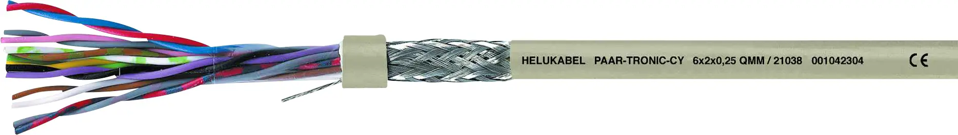 Кабель для передачи данных HELU 21035, 3 x 2 x 0,25 мм², 50 м, серый.