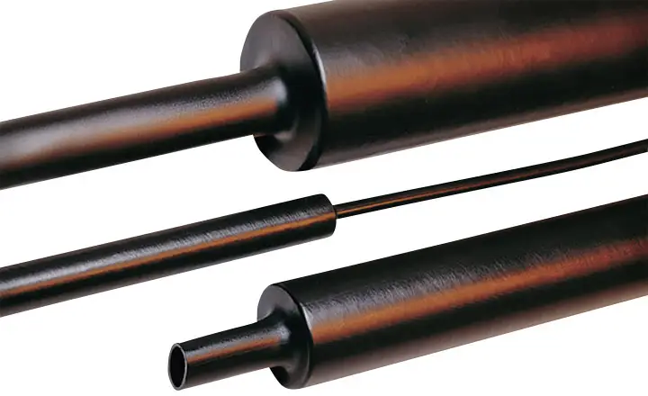 Термоусадочная трубка HellermannTyton 323-10500 без клея MU47-50/16-PO-X-BK, 4:1, от 50 мм до 16 мм, 1 м