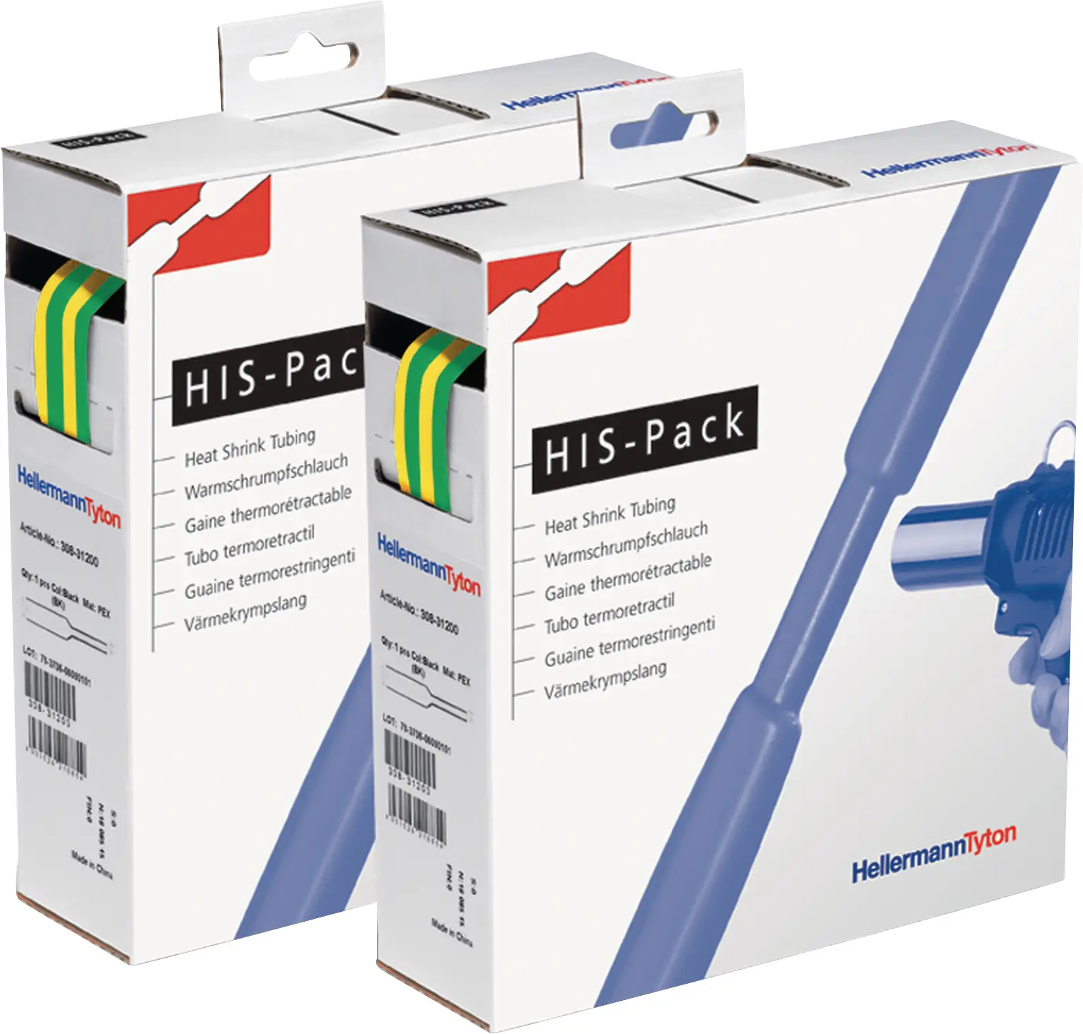 Термоусадочна трубка HellermannTyton 300-30957 без клею HIS-PACK-9.5/4.7-PO-X-GNYE, 2:1, від 9.50 мм до 4.70 мм, 5 м