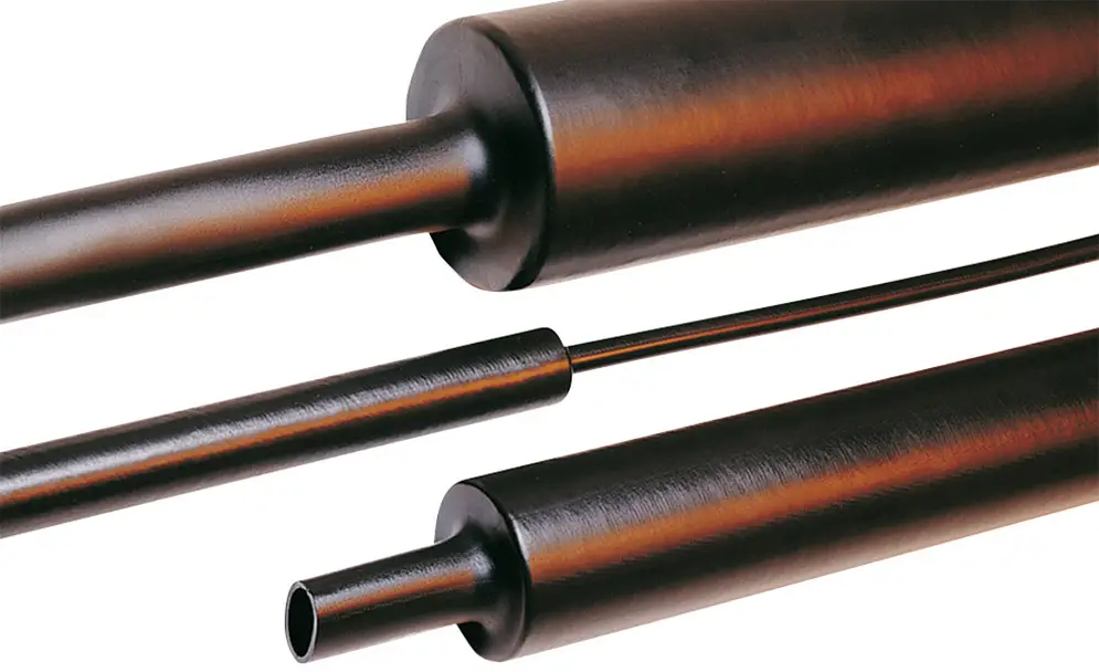 Термоусадочная трубка HellermannTyton 323-10120 без клея MU47-12/3-PO-X-BK, 4:1, от 12 мм до 3 мм, 1 м