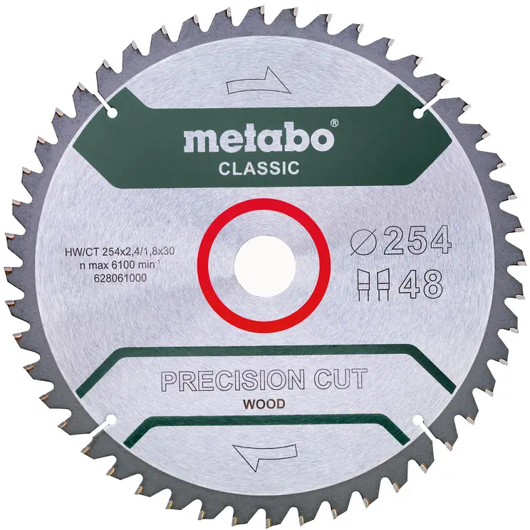 Диск отрезной по дереву Metabo Precision Cut - Classic 254 x 30 мм 1 шт.