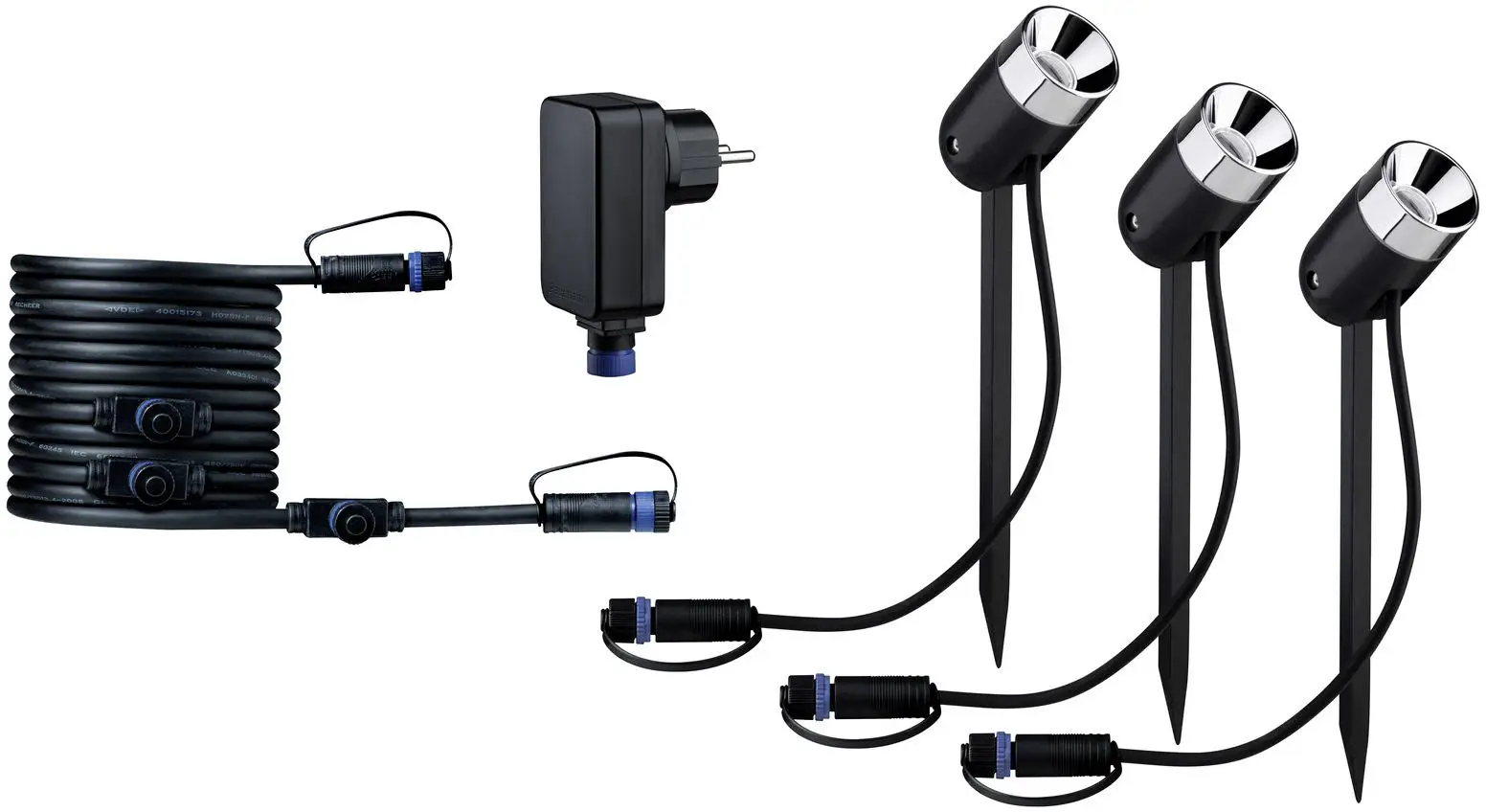Стартовый комплект светодиодного садового прожектора Paulmann Pike 94242 Система освещения Plug&Shine 10,5 Вт 240 лм
