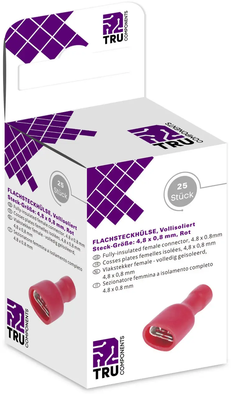 Набор плоских разъемов TRU COMPONENTS T1904C115, 25 шт.