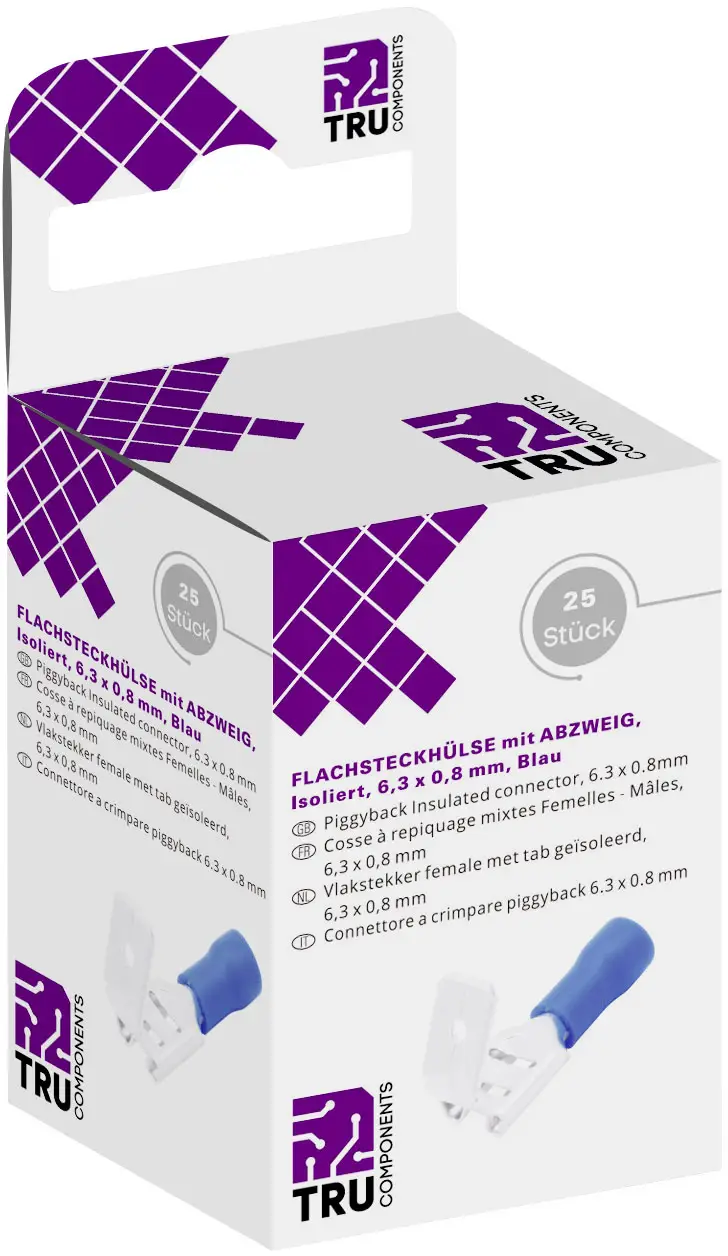 TRU COMPONENTS T1904C047 Асортимент плоских роз'ємів типу